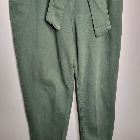 Sézane Paris Austin Cargo Green Paperbag Cut High Waisted Pant EU 44 / US 12 - Picture 7 of 16